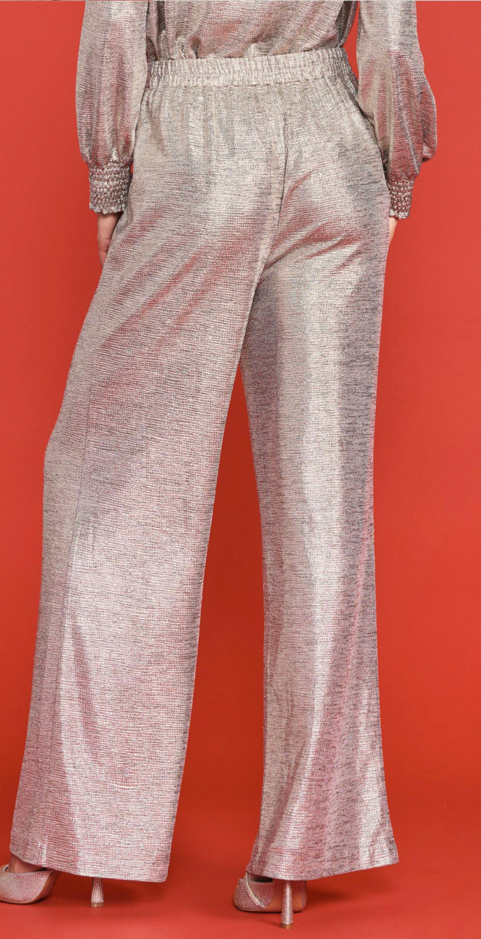 Foil Metal Waist Band Pant